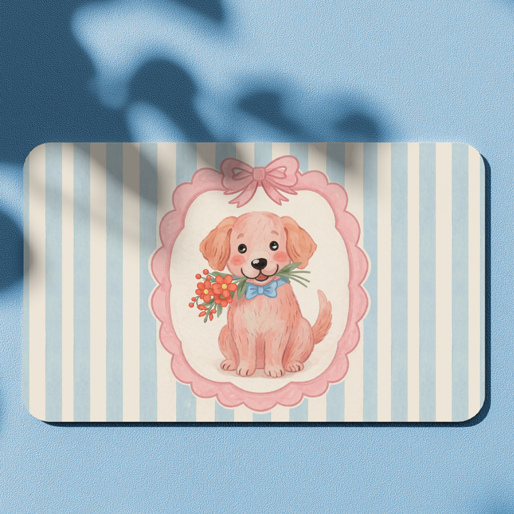 Dog flower mouse pad