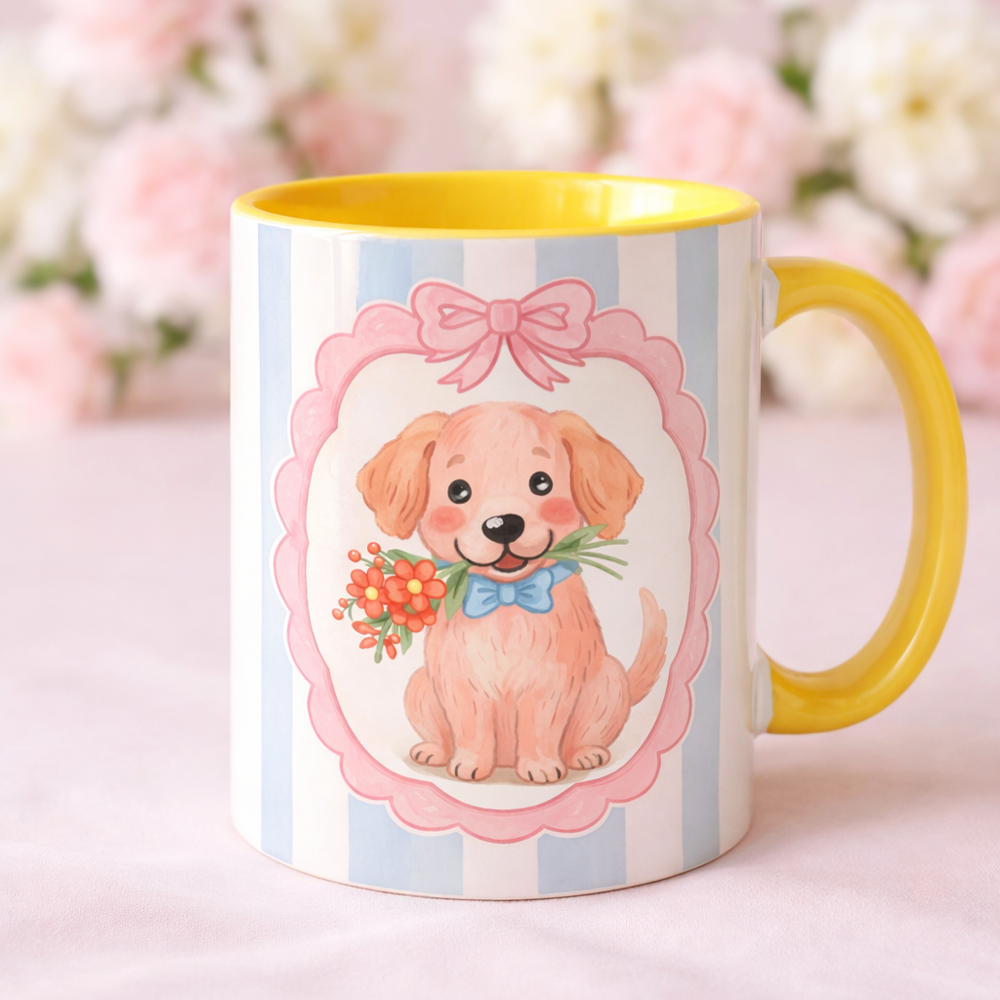 Dog flower mug
